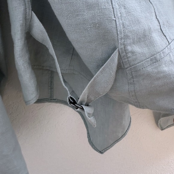 Soft Surroundings Grove‎ Linen Waterfall Open Jacket Cardigan Womens XL Mint - Picture 4 of 10